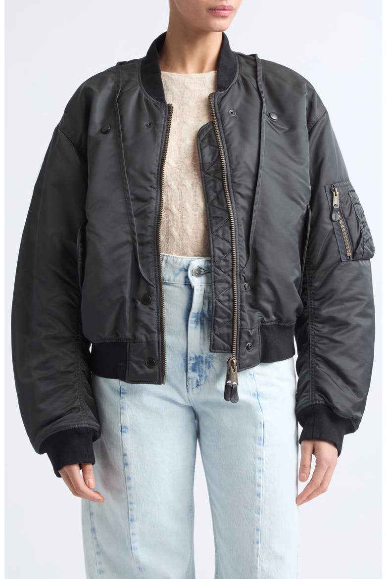 Reversible Bomber Jacket, Main, color, DARK GREY