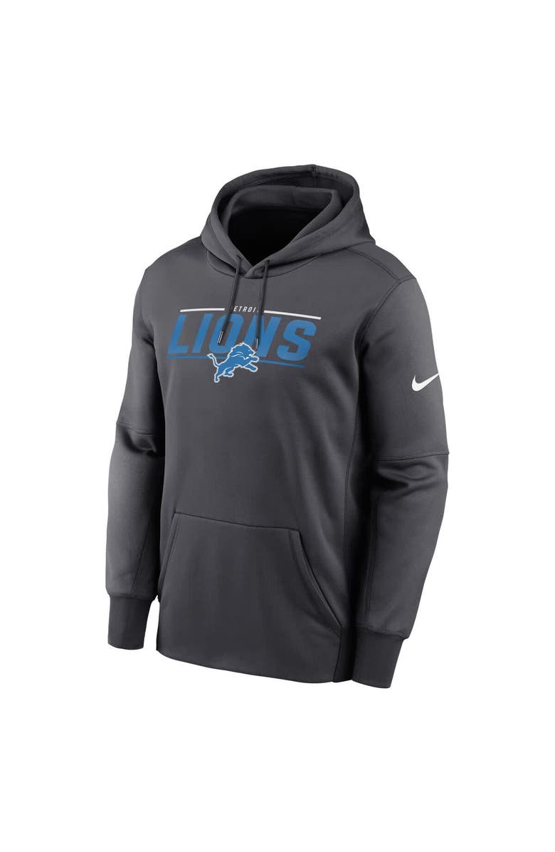 Nike Men's Nike Anthracite Detroit Lions Team Muscle Performance Fleece Pullover Hoodie, Alternate, color, 