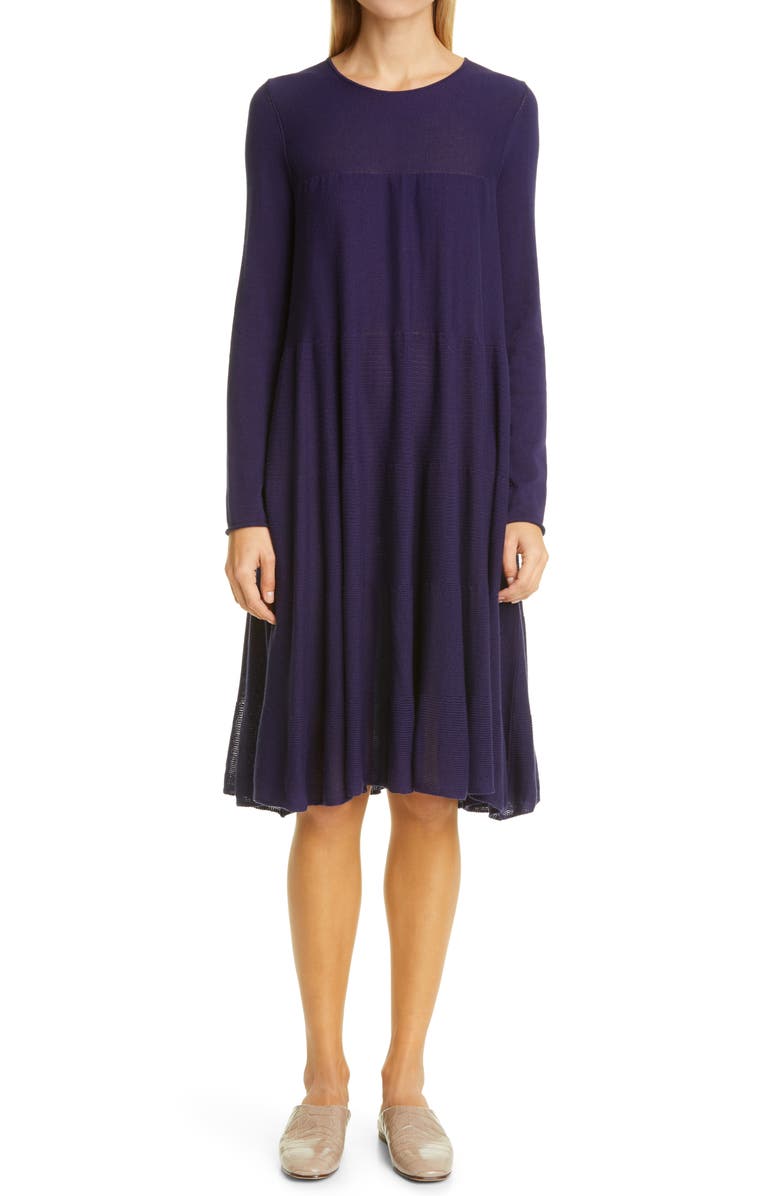 Merlette Addison Rib Detail Long Sleeve Dress, Main, color, 