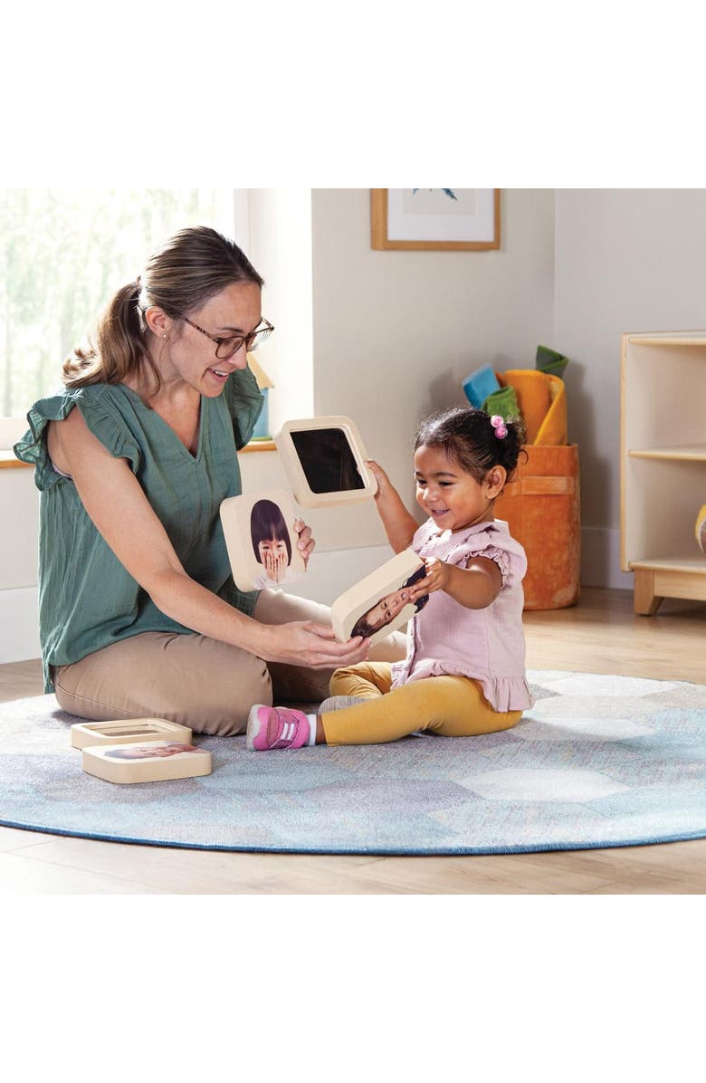 Kaplan Early Learning Company Mirror with Emotions Set, Alternate, color, Beige