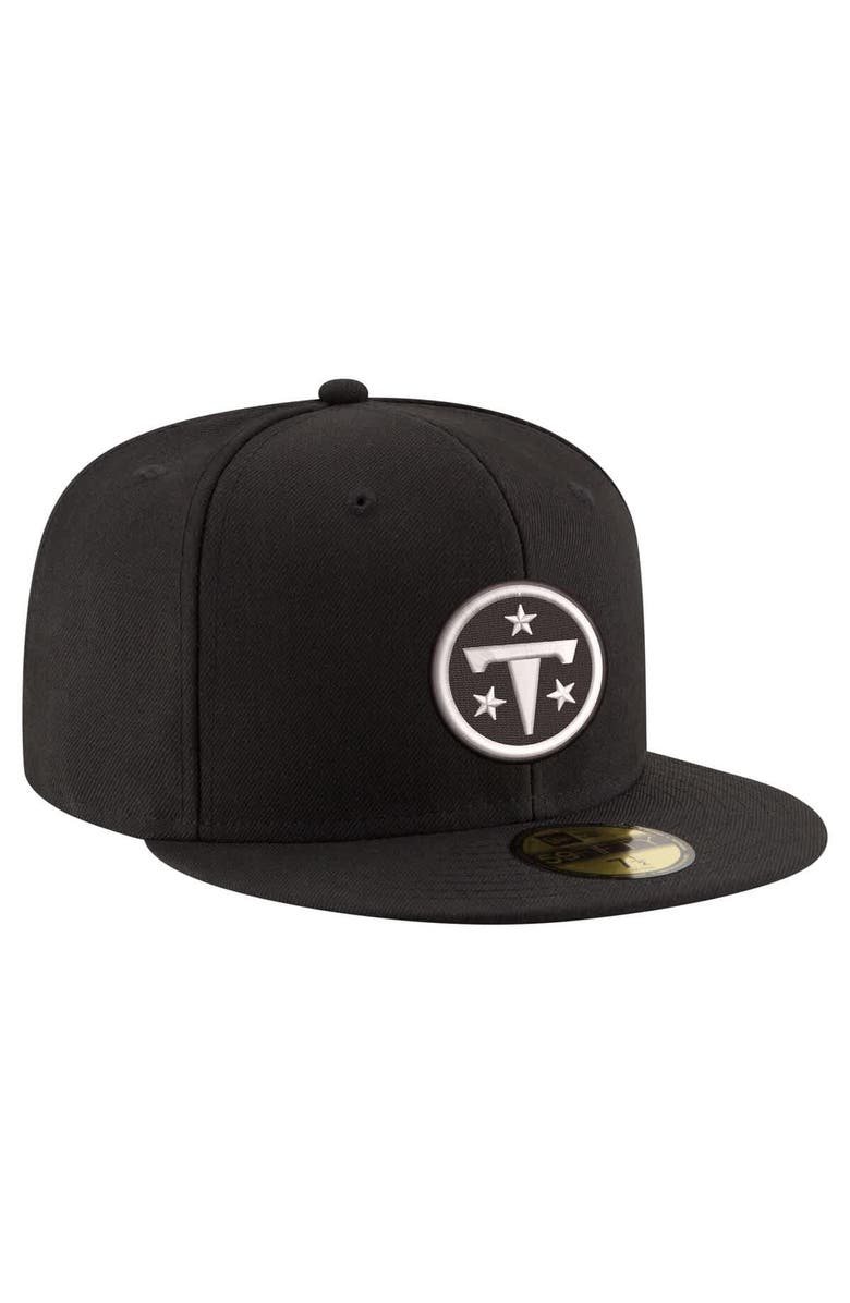New Era Men's New Era  Black Tennessee Titans Black & White 59FIFTY Fitted Hat, Alternate, color, Black