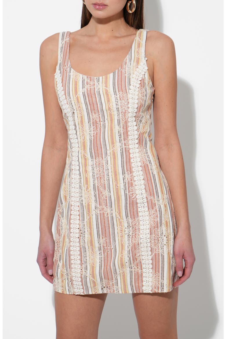 Jace Embroidered Minidress, Alternate, color, MULTI RUST