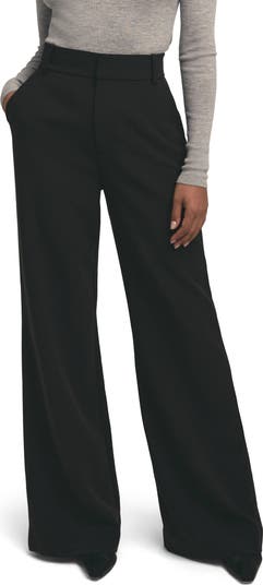 Wide leg winter long wool pants women 5320