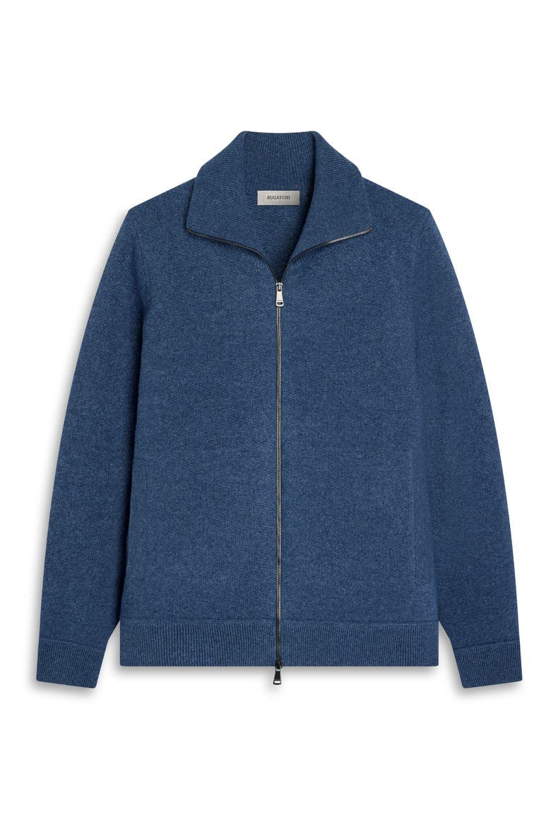 Wool Blend Full Zip Sweater Jacket, Alternate, color, MARINE BLUE