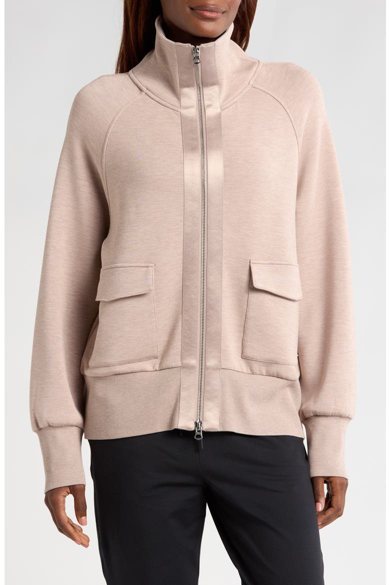 Roxbury Zip-Up Sweatshirt, Alternate, color, TAUPE MARL