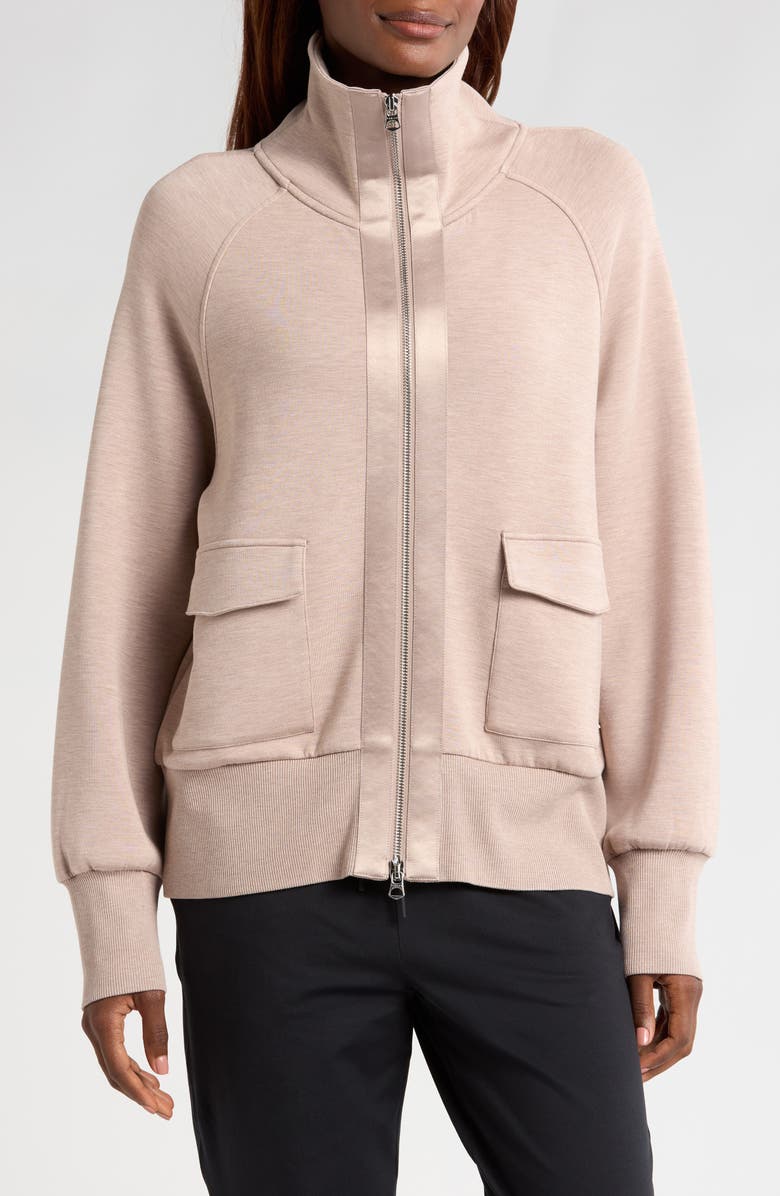 Varley Roxbury Zip-Up Sweatshirt, Alternate, color, Taupe Marl