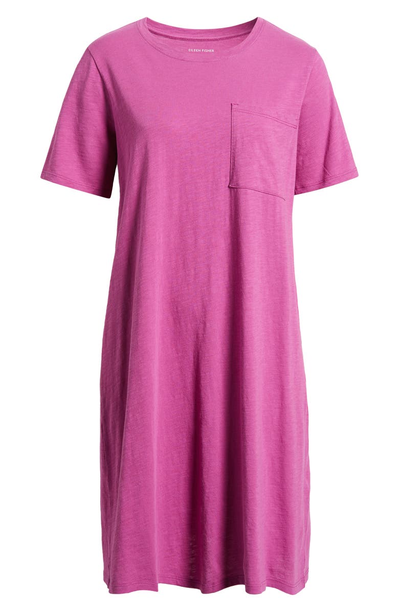 Eileen Fisher Organic Cotton T-Shirt Dress, Alternate, color, Grape