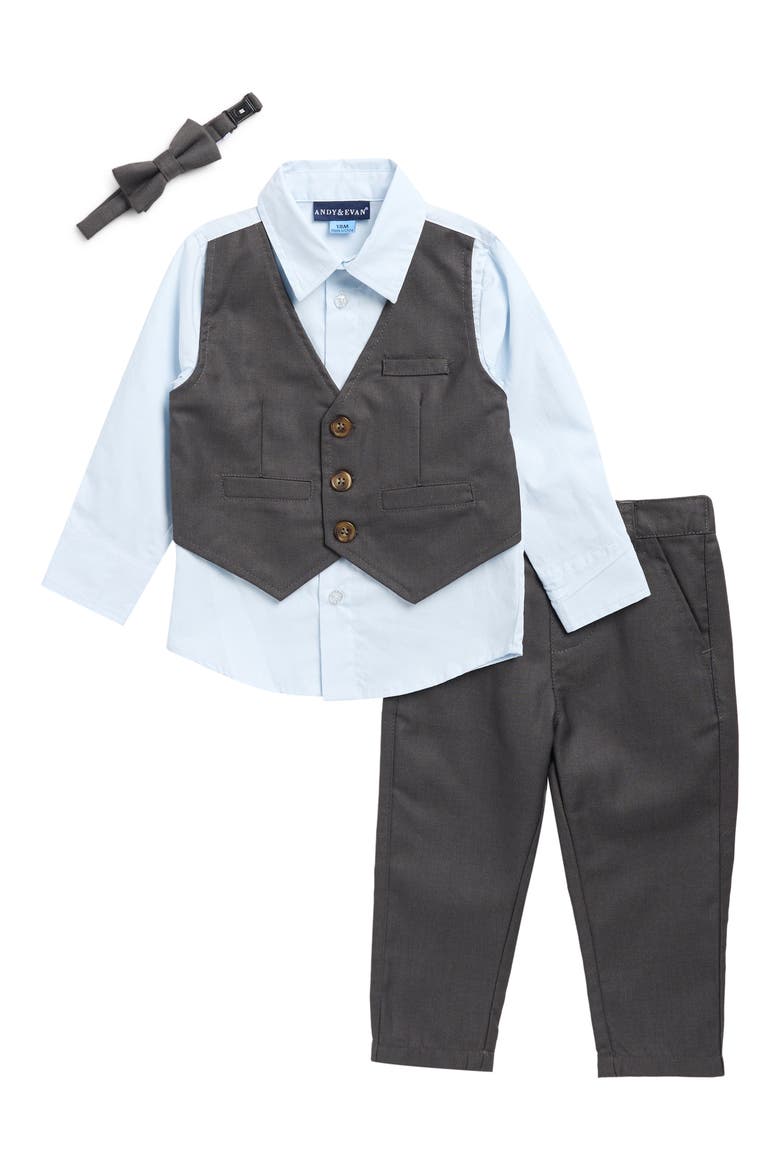 4-Piece Vest, Shirt, Tie & Pants Set, Main, color, LIGHT BLUE