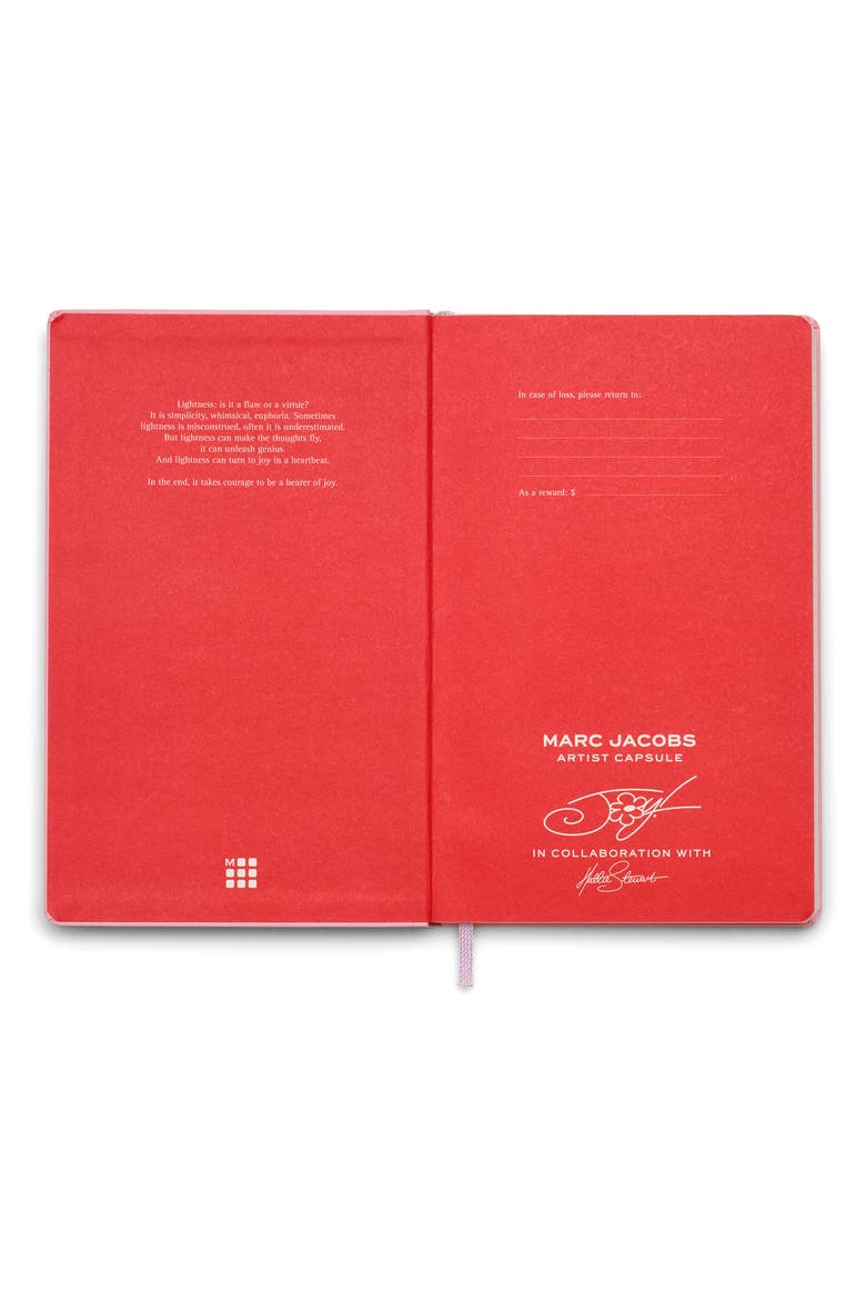 x Marc Jacobs Joy Large Hard Cover Ruled Notebook, Alternate, color, RED / PINK MOUTH