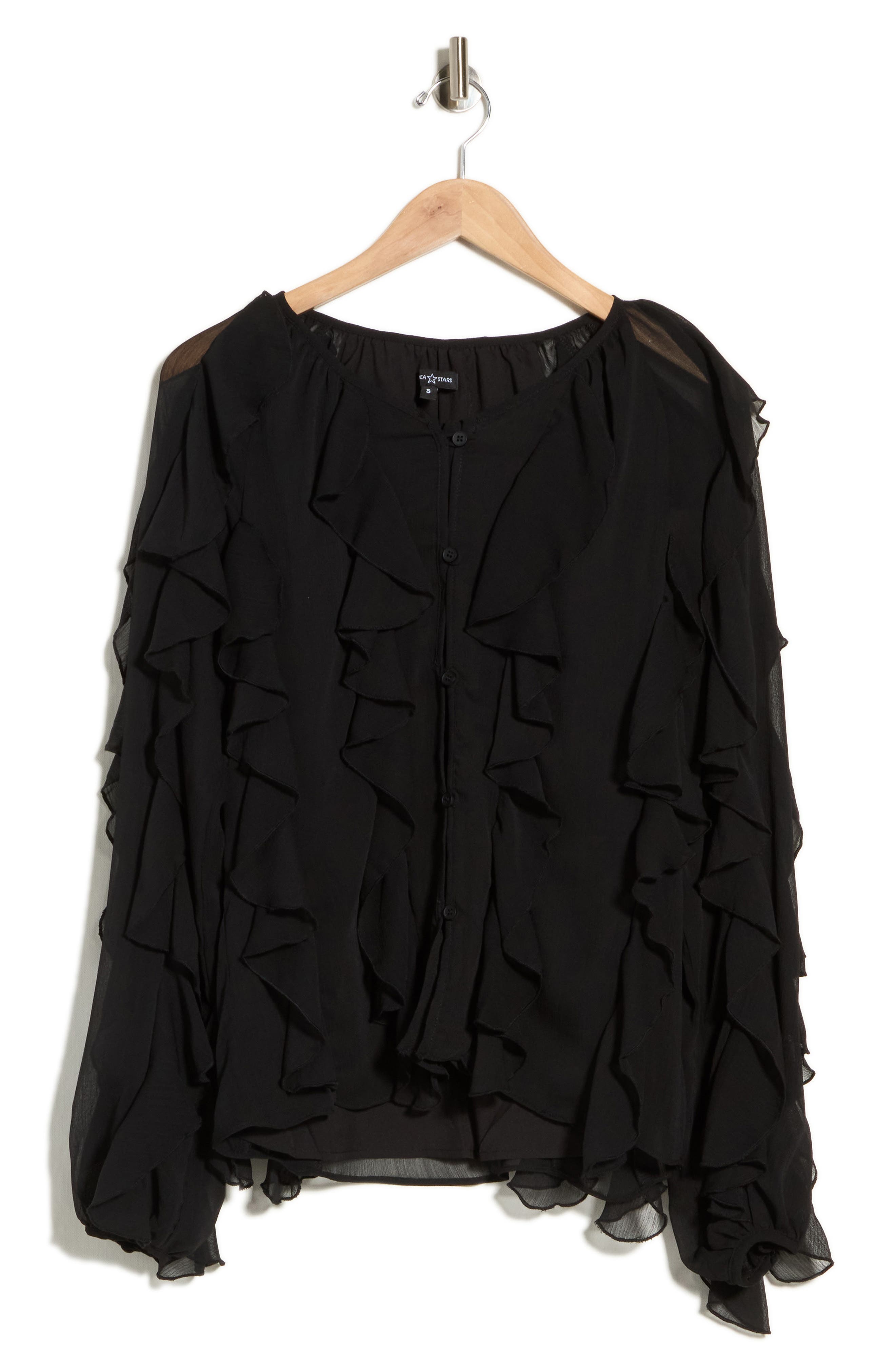 Flyn Ruffle Button-Up Shirt