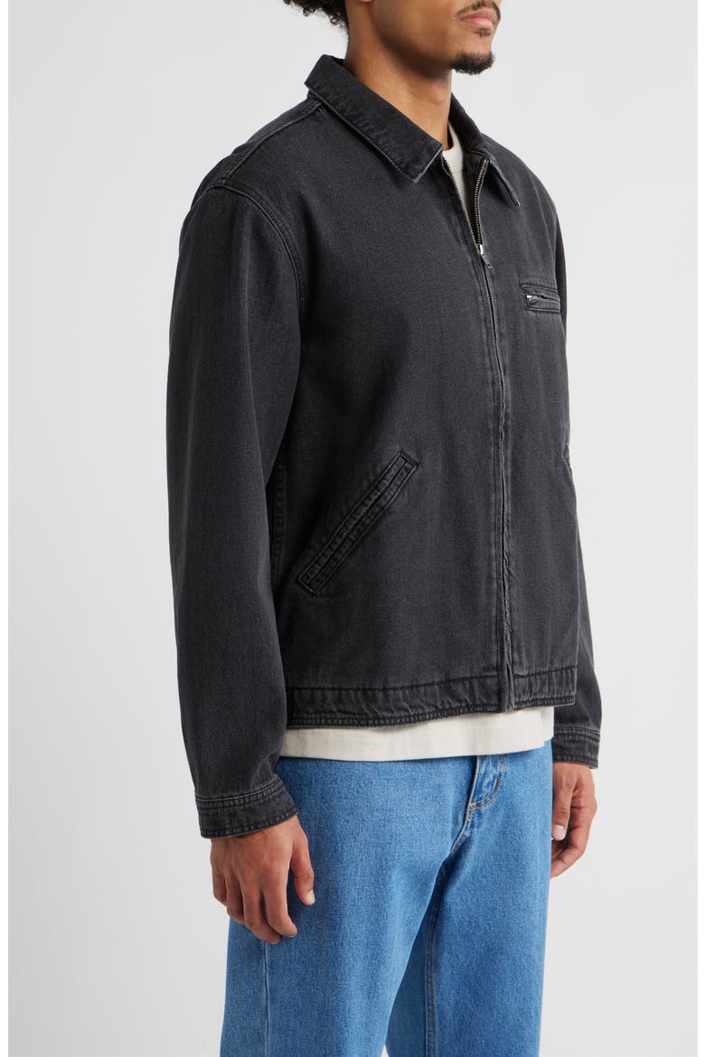 Denim Zip Jacket, Alternate, color, BLACK WASHED