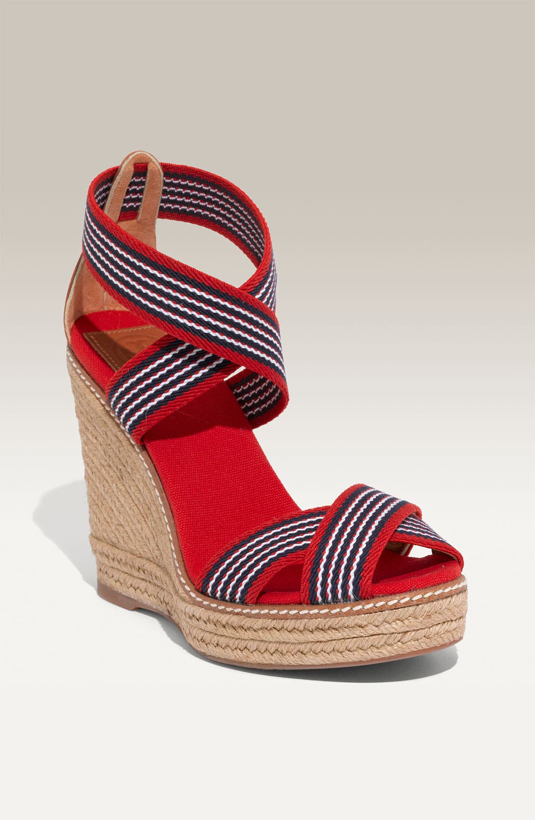 Tory Burch Stripe Elastic Strap Espadrille, Main, color, 