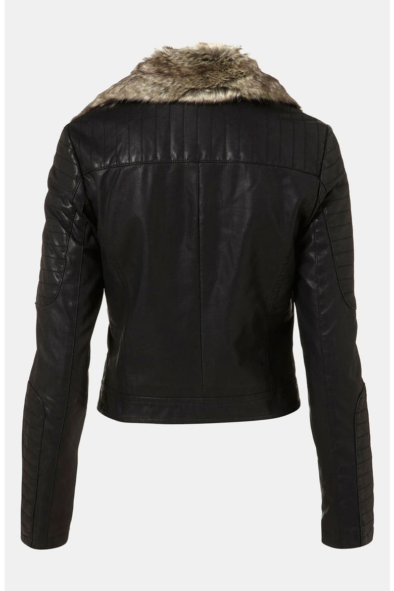 'Maddox' Faux Leather Jacket, Alternate, color, BLACK