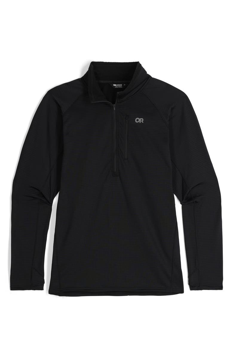 Outdoor Research Vigor Grid Fleece Half Zip, Alternate, color, Black