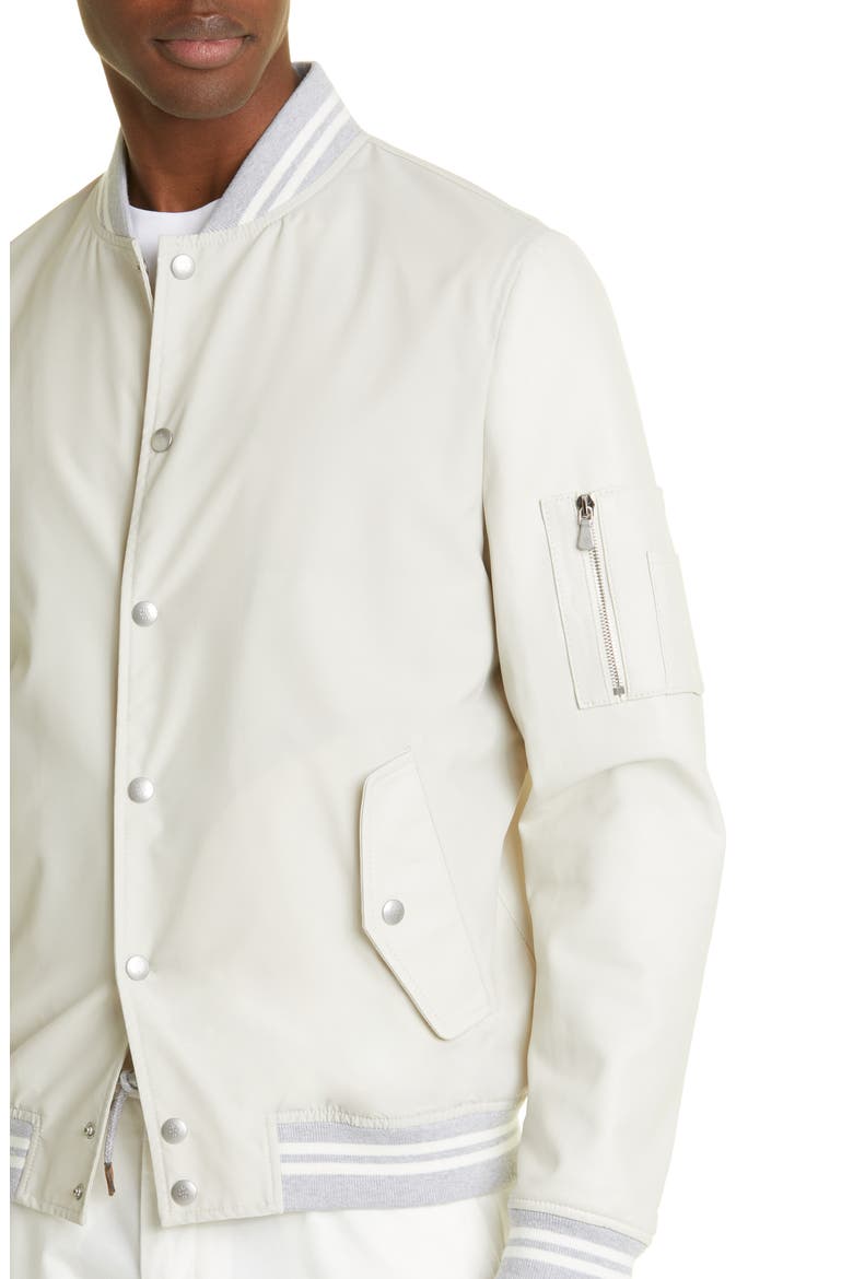 Storm System® Waterproof Mixed Media Bomber Jacket, Alternate, color, SAND AND IVORY