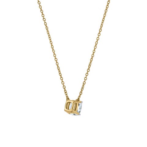 Cushion Chic 14K Gold Lab Grown Diamond Necklace - 1.00 ct