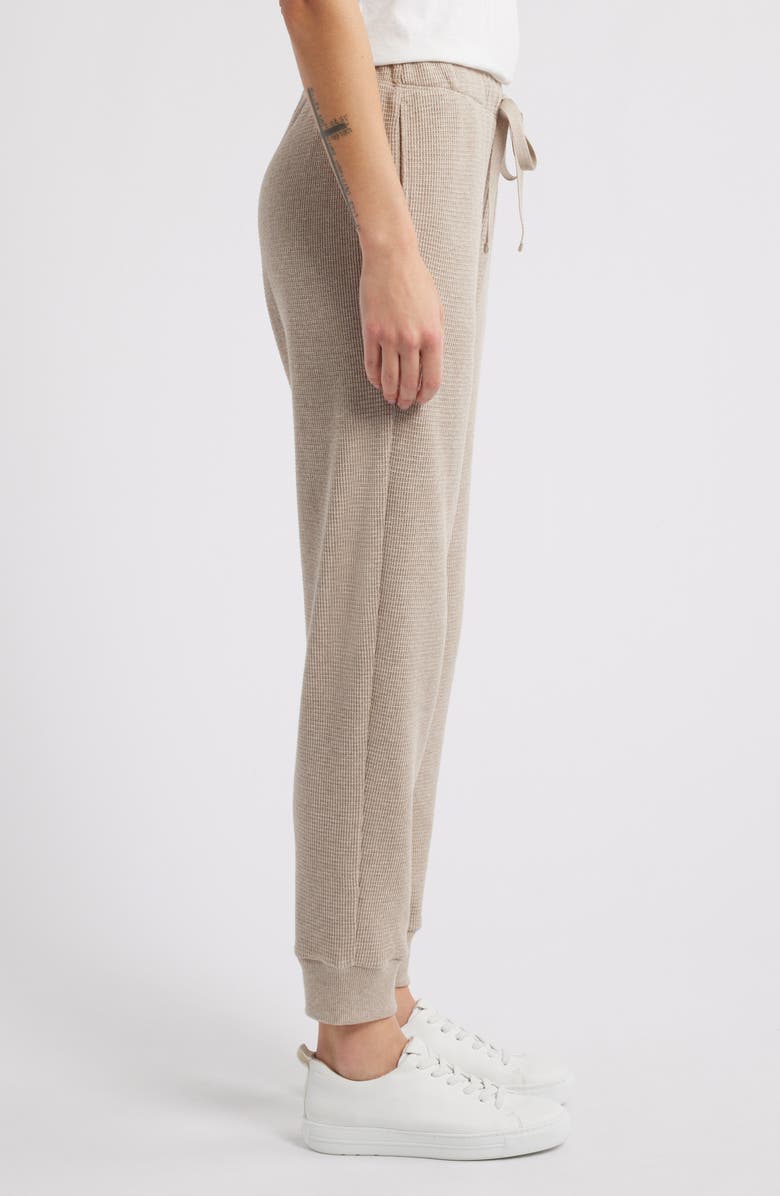 EILEEN FISHER SLEEP The Slow Waffle Stitch Organic Cotton Joggers, Alternate, color, Wheat