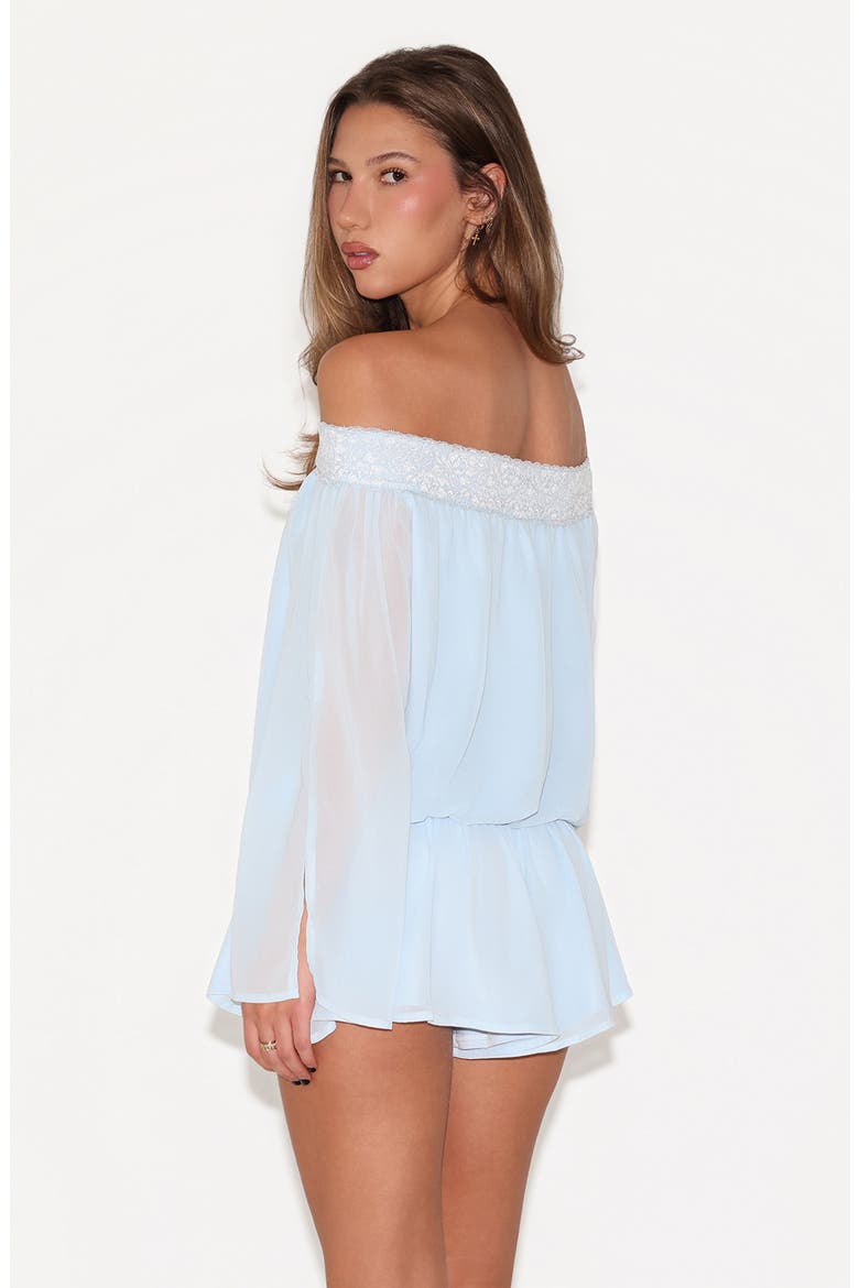 Tessie Off the Shoulder Playsuit, Alternate, color, BLUE