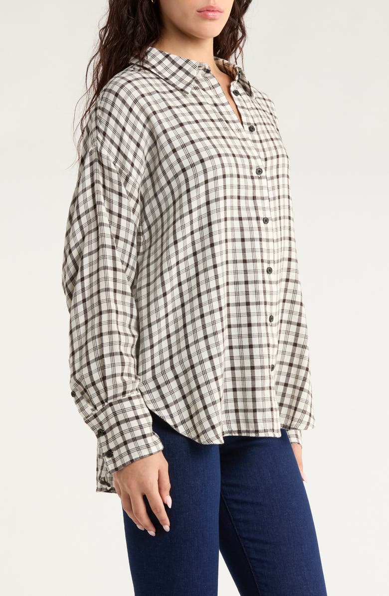 Madewell Heathered Flannel Dolman Button-Up Shirt, Alternate, color, Antique Cream