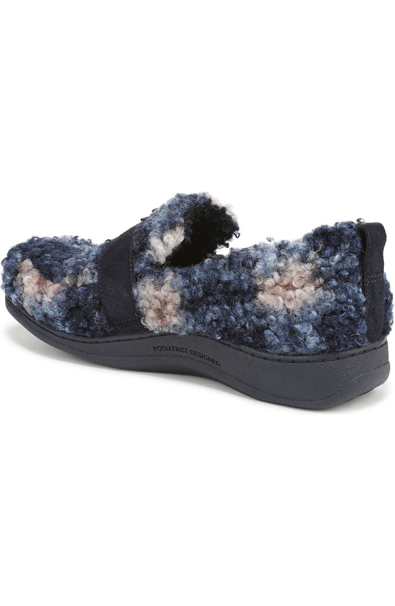 Vionic Imogen Faux Shearling Clog, Alternate, color, Navy Multi