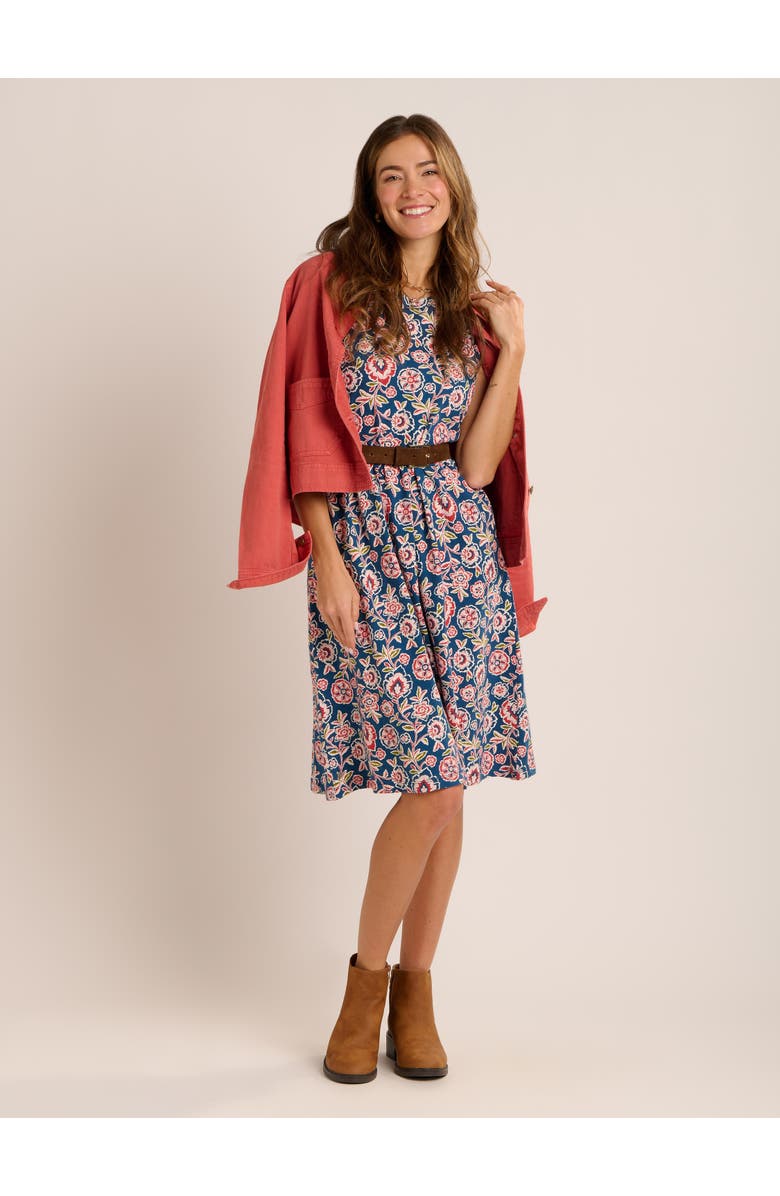 Brakeburn Mary Bloom Fit-and-Flare  Dress, Alternate, color, Blue