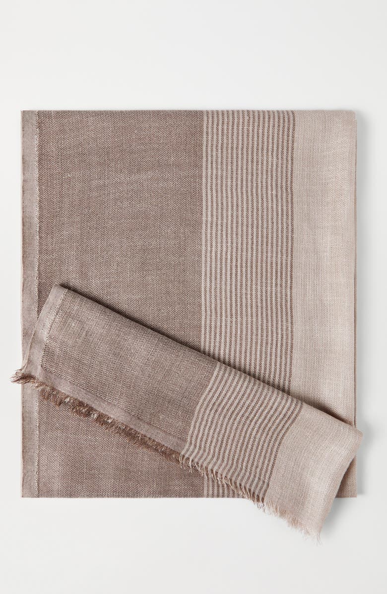 Brunello Cucinelli Linen and silk scarf, Alternate, color, Yuta