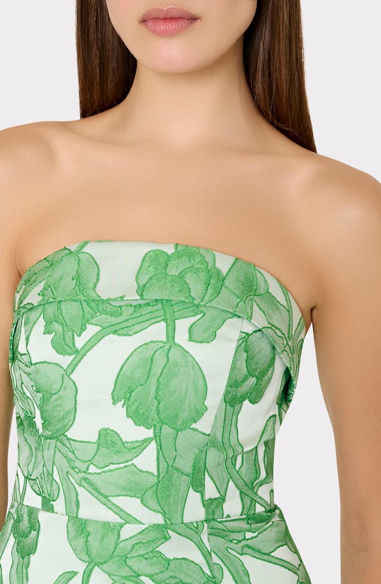 Milly Tulip Jacquard Strapless Dress, Alternate, color, 