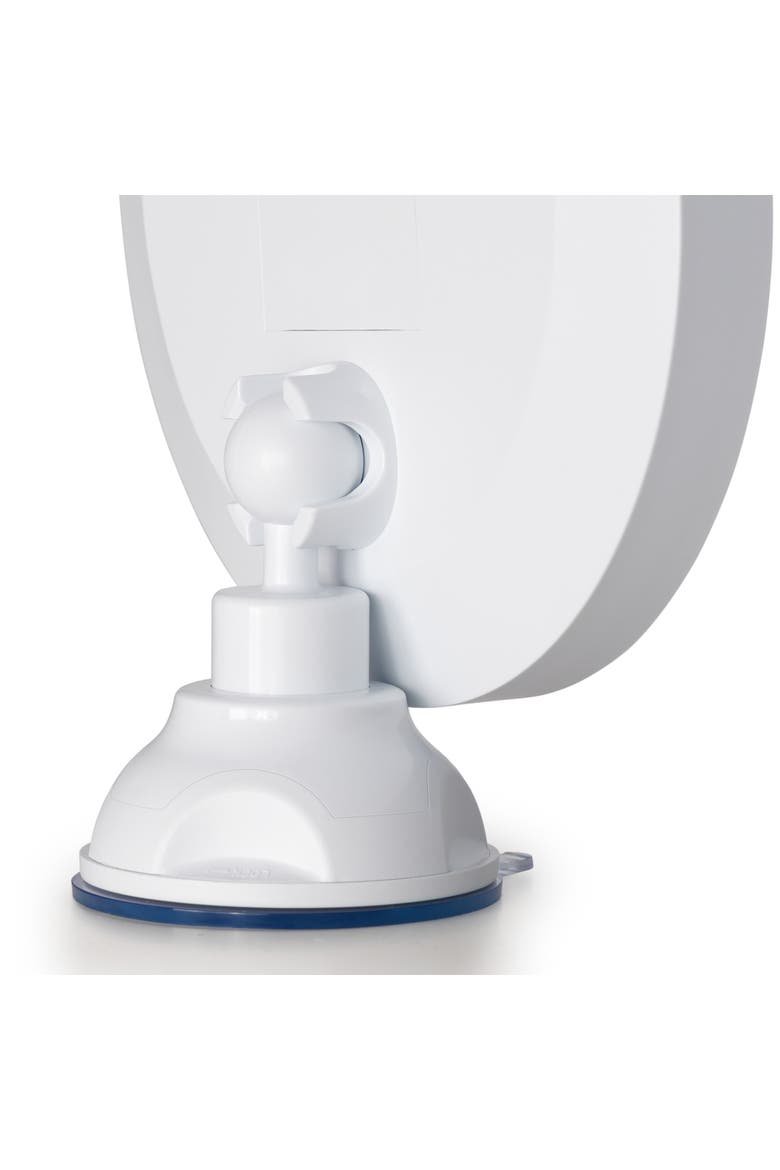 Lighted Wall Mounted Suction Cup Makeup Mirror with 10X Magnification, Alternate, color, White