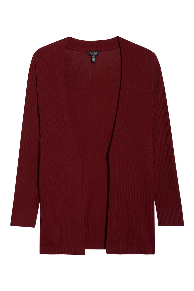 Sutton Rib Cardigan, Alternate, color, BORDEAUX