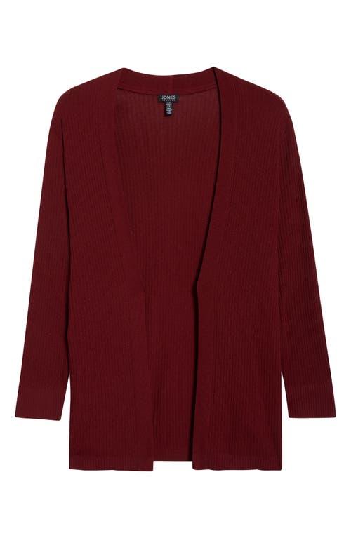 Jones New York Plus Size Open-front Long-sleeve Cardigan In Burgundy