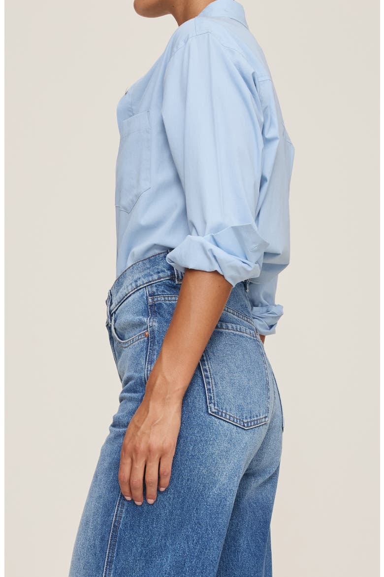 Faye Oversize Button-Up Shirt, Alternate, color, LIGHT BLUE POPLIN