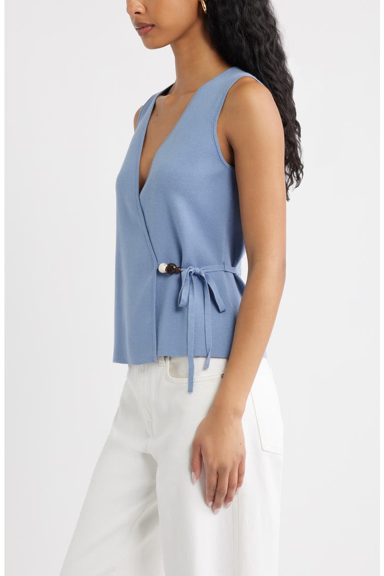 Side Tie Sweater Vest, Alternate, color, BLUE UMBRA