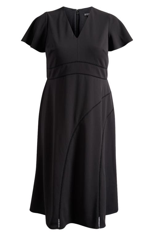 Maggy London Plus Size Open Ladder-trim A-line Dress In Black
