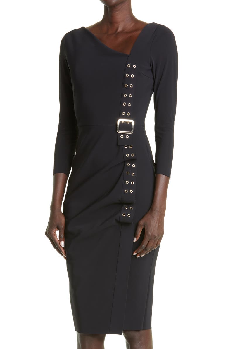 Chiara Boni La Petite Robe Cibeles Three Quarter Sleeve Sheath Dress, Alternate, color, 