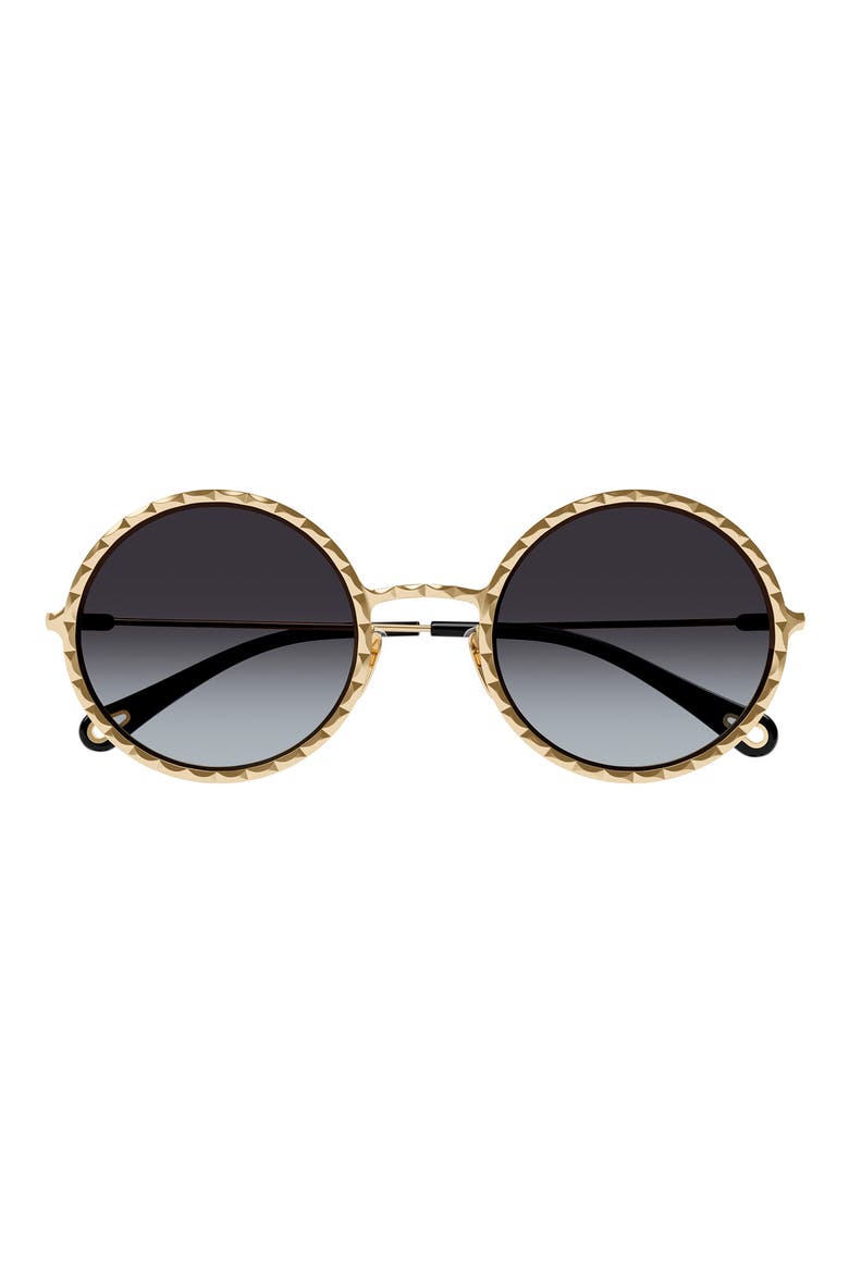 53mm Gradient Round Sunglasses, Main, color, GOLD