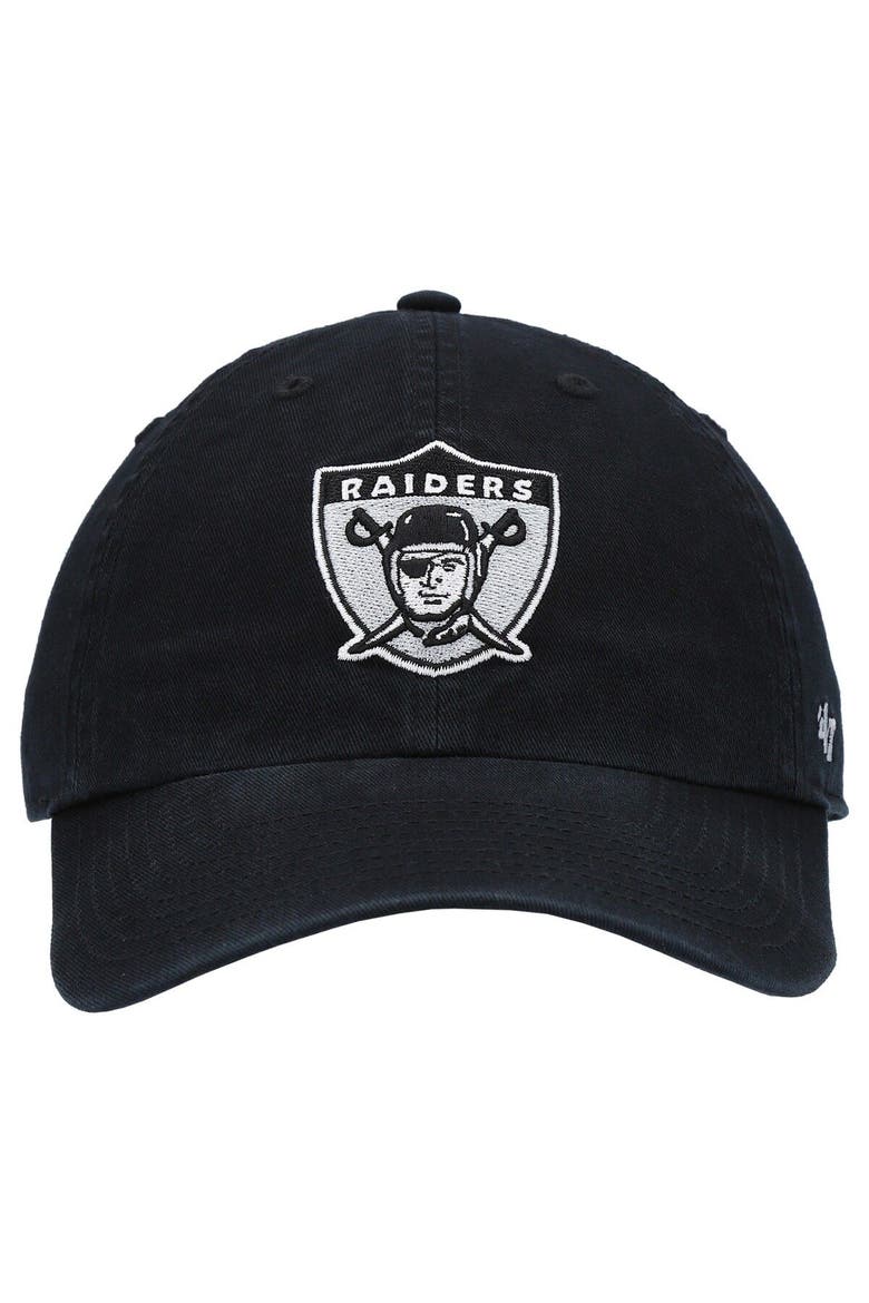 Men's '47 Black Las Vegas Raiders Clean Up Legacy Adjustable Hat, Alternate, color, BLACK