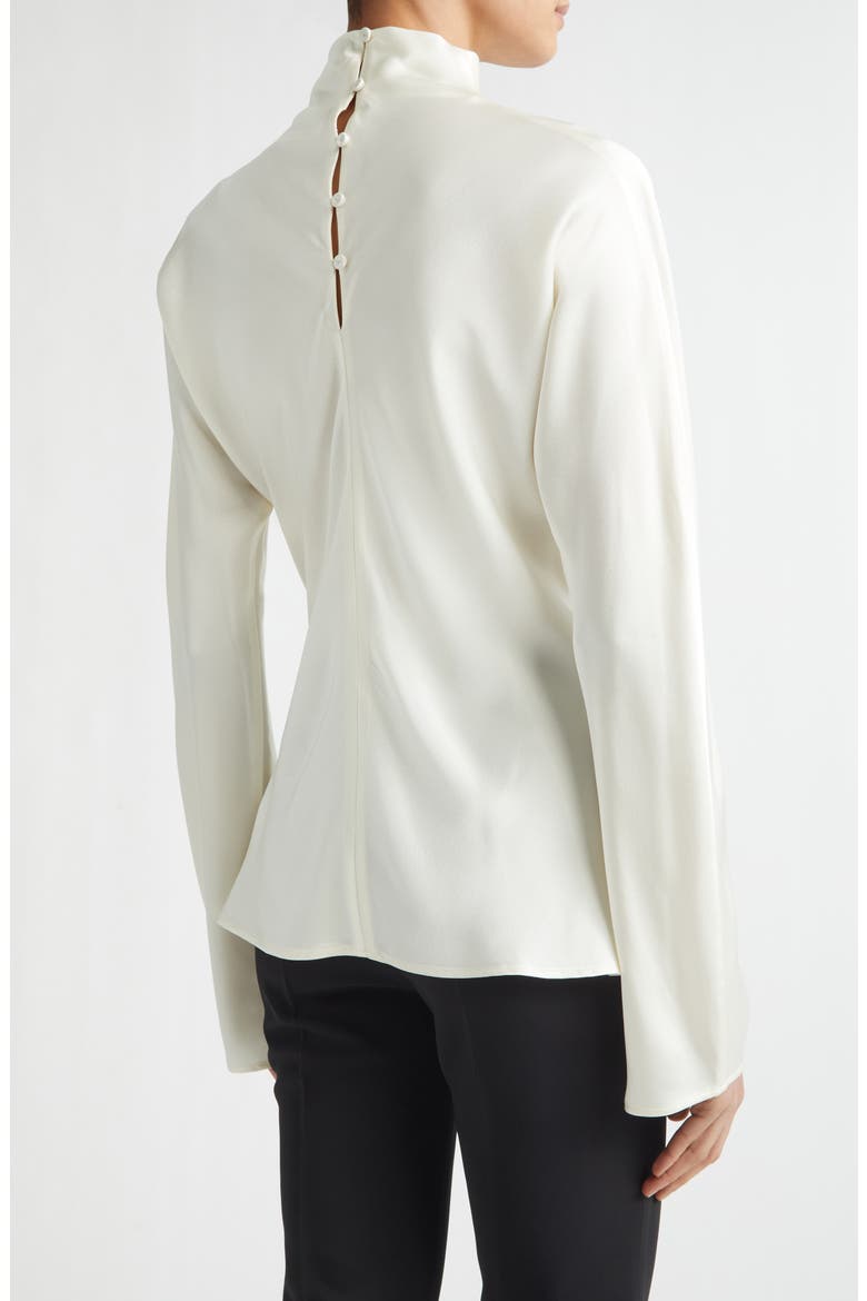 Long Sleeve Satin Top, Alternate, color, CREAM
