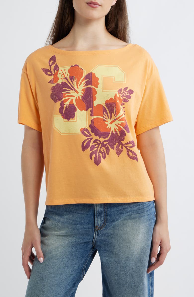 Vinyl Icons Floral Graphic T-Shirt, Main, color, Orange