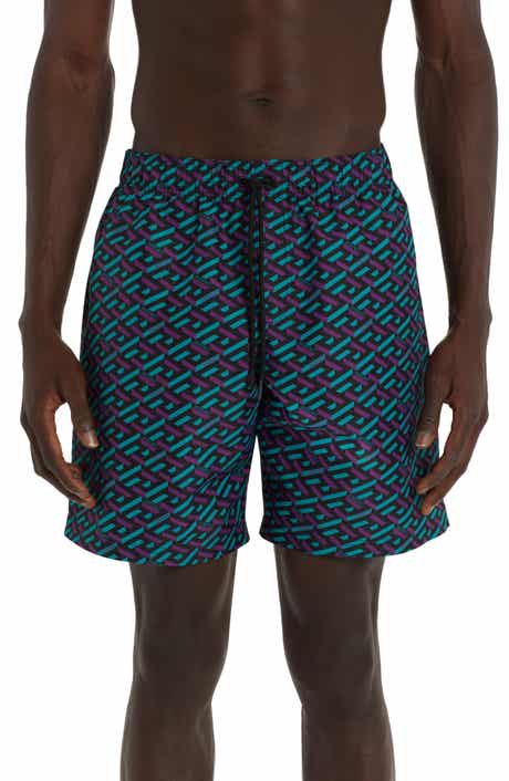 Versace Grecca Print Swim Trunks