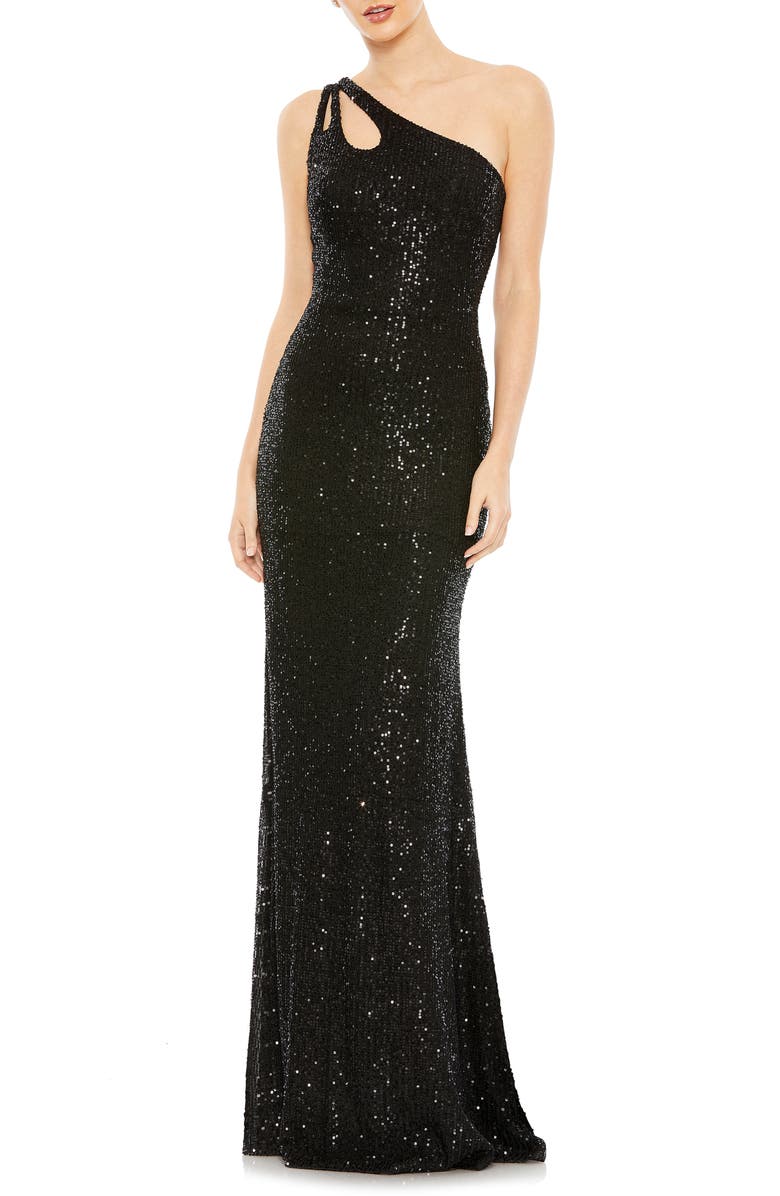 Mac Duggal One-Shoulder Sequin Gown, Main, color, 