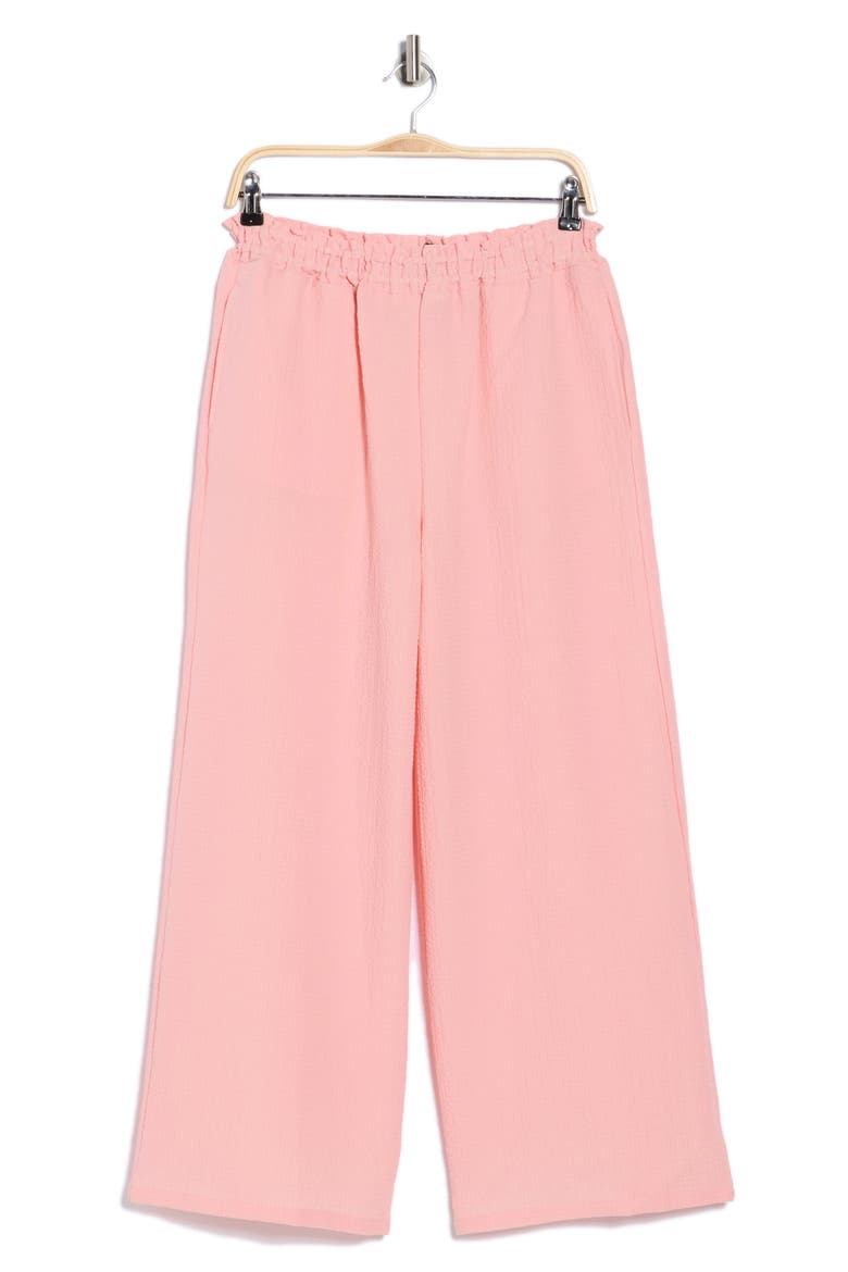 Ruffle Pull-On Ankle Wide Leg Pants, Alternate, color, CORAL PINK