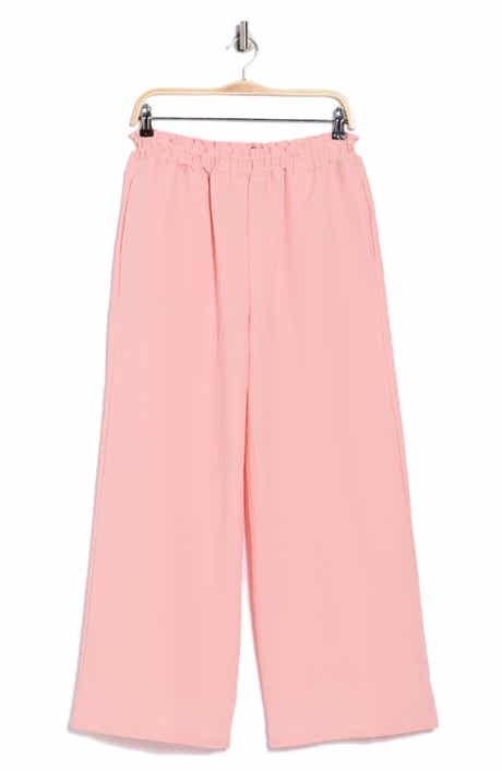 Bobeau Ruffle Pull-On Ankle Wide Leg Pants