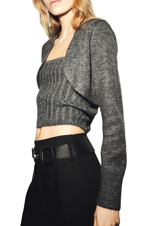 Metallic Crop Cardigan