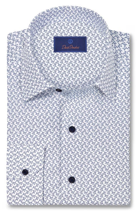 Bird Print Cotton Sport Shirt