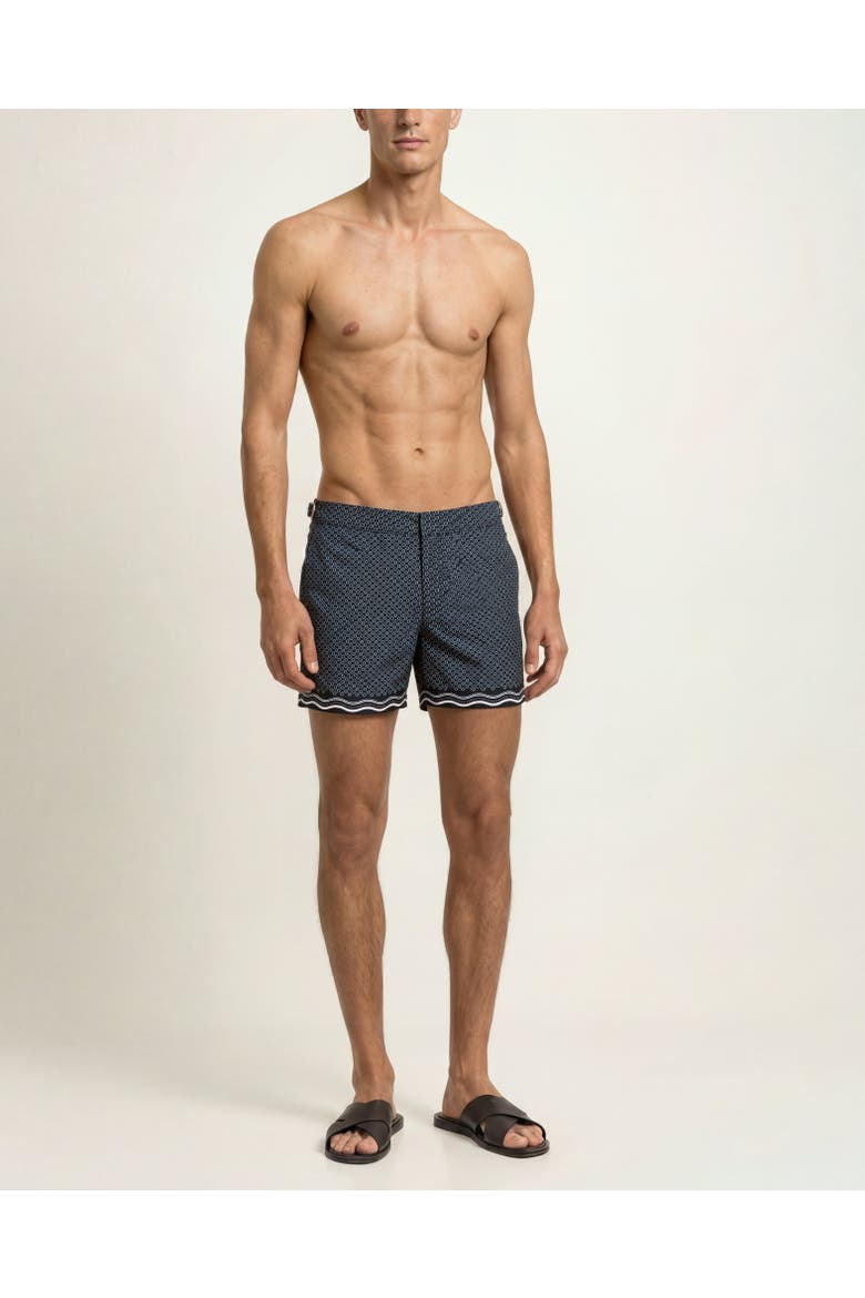 Setter Shorter Length Printed Swim Shorts in Ocra, Main, color, NIGHT IRIS