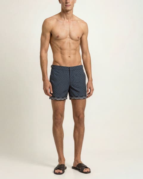 Setter Shorter Length Printed Swim Shorts in Ocra