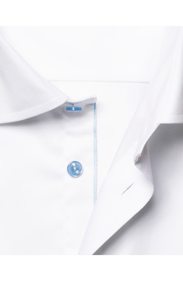 Eton Signature Contemporary Fit Cotton Twill Dress Shirt, Alternate, color, White/ Light Blue