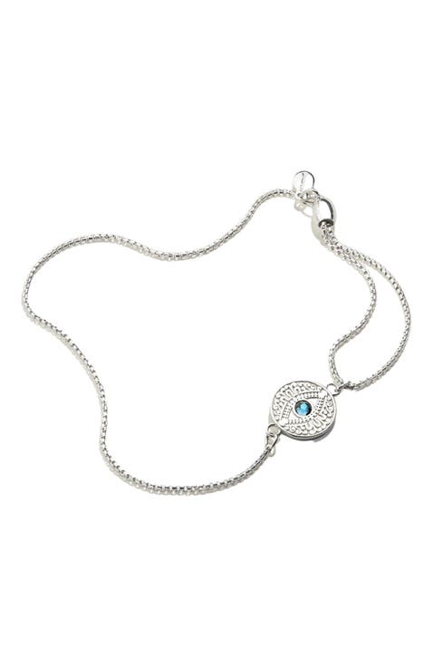 Evil Eye Crystal Pull Chain Bracelet