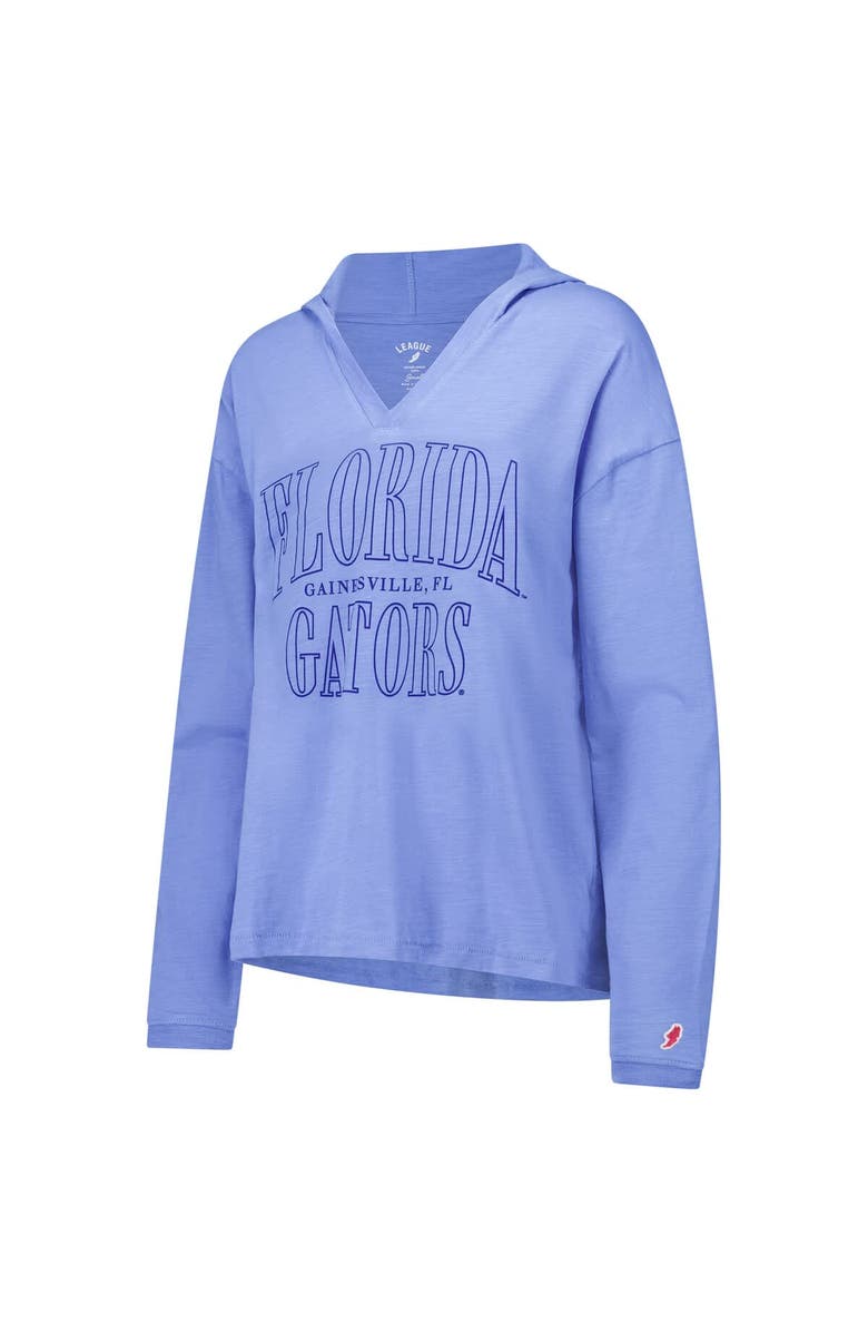 LEAGUE COLLEGIATE WEAR Women's League Collegiate Wear Royal Florida Gators Slub Long Sleeve V-Neck Hoodie T-Shirt, Alternate, color, 