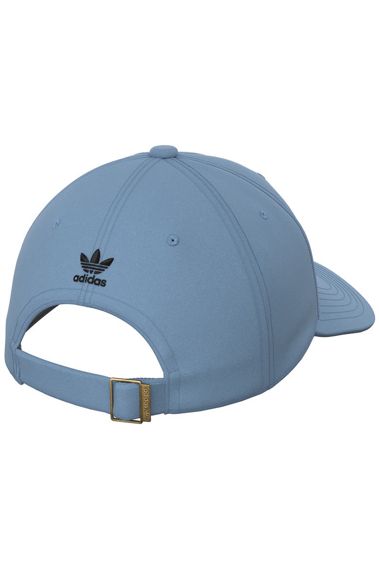 Trefoil Embroidered Baseball Cap, Alternate, color, ASH BLUE/ BLACK